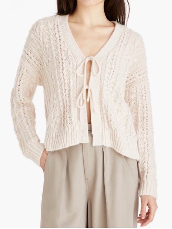 Madewell Sweaters - Madewell - Cable Front tie cardigan sweater
